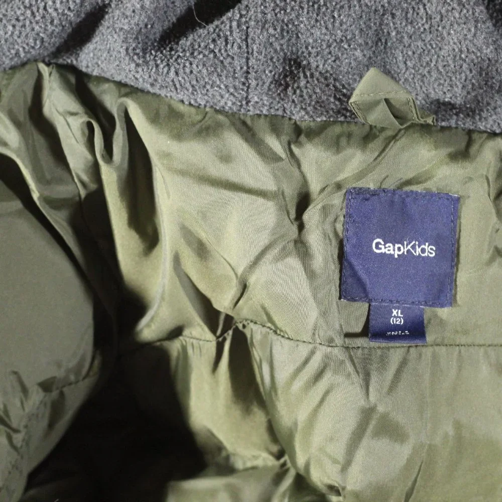 Gap Kids Size YXL Olive Green Puffer Coat